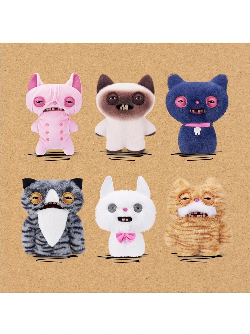 Zuru Stink Face Alley Cats  Fuggler Plush Cat Toy with White Novelty Pet Plush